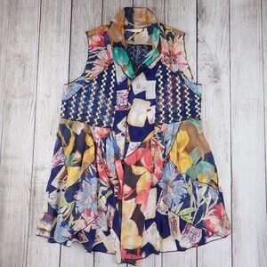 Soft Surroundings Sheer Open Front Vest Womens M Art to Wear